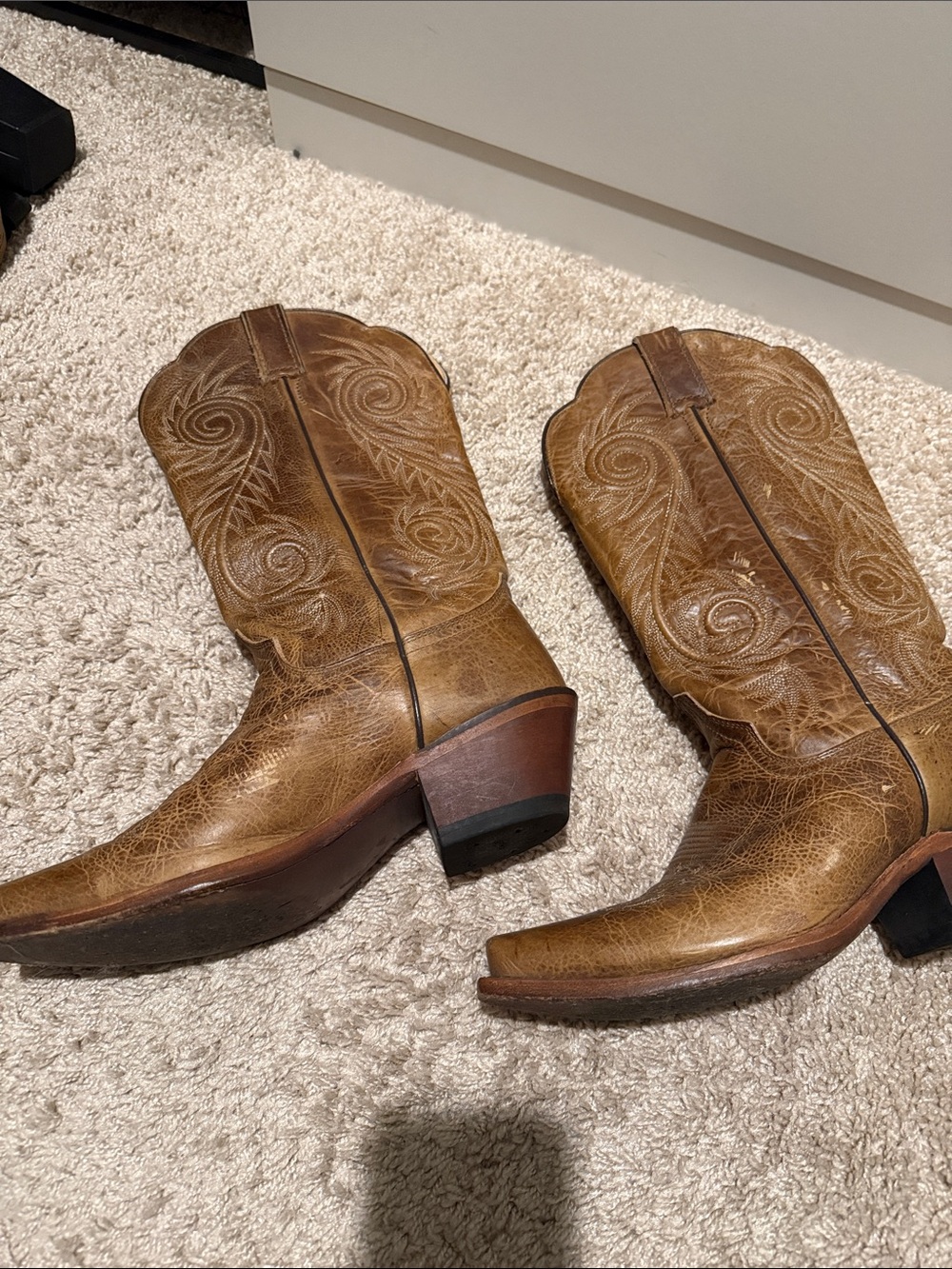 Justin L4332 Tan Damiana Brown Embroidered Leather Boots